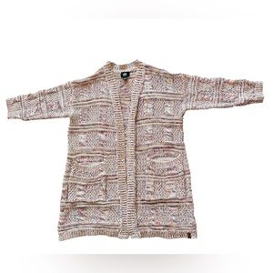 Roots women's open cardigan sweater or duster colourful with pockets size XS/S